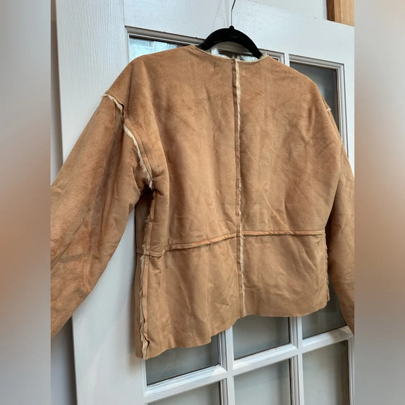 Vintage Banana Republic Y2K Circa 2001 Sherpa Lined Faux Suede Jacket Size M - Picture 6 of 12
